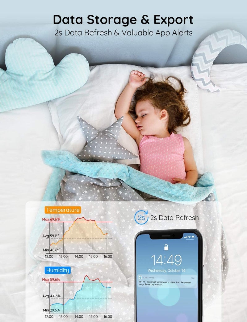 Govee Smart Thermometer Hygrometer, WiFi Humidity Temperature Sensor with App Notification Alert, 2 Years Free Data Storage Export, Wireless Remote Monitor for Room Greenhouse Incubator Wine Cellar - Image 4